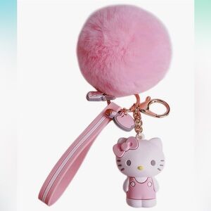 🆕 Hello Kitty Pink Pom Pom Keychain